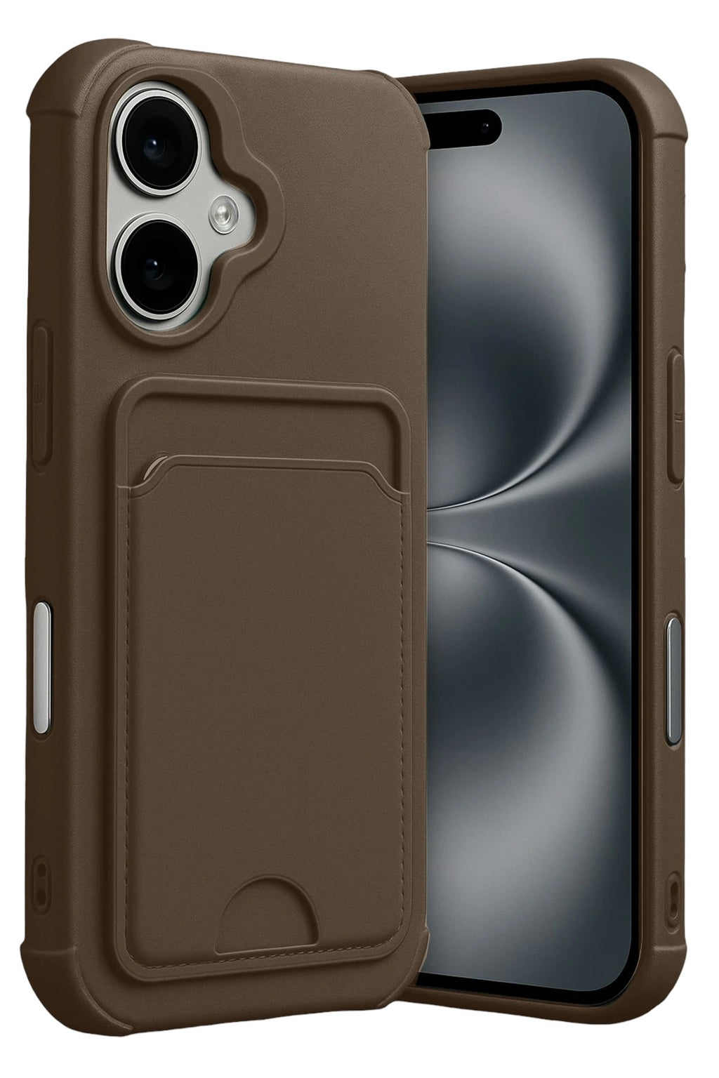 Mey İthalat® iPhone 17 Kelvin Kartvizitli Silikon - Kahverengi