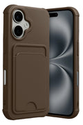 Mey İthalat® iPhone 17 Kelvin Kartvizitli Silikon - Kahverengi