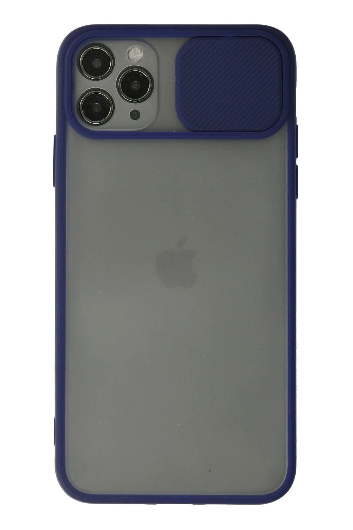 Mey İthalat® iPhone 11 Pro Max Kılıf Palm Buzlu Kamera Sürgülü Silikon - Lacivert