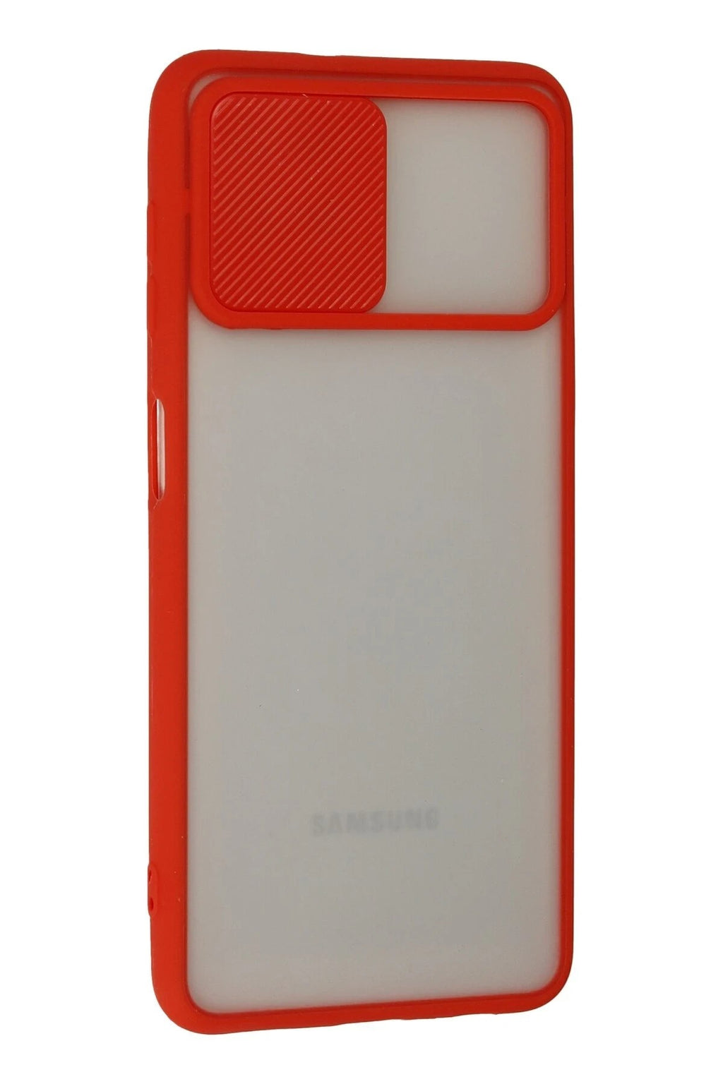 Mey İthalat® Samsung Galaxy A22 Kılıf Palm Buzlu Kamera Sürgülü Silikon - Kırmızı