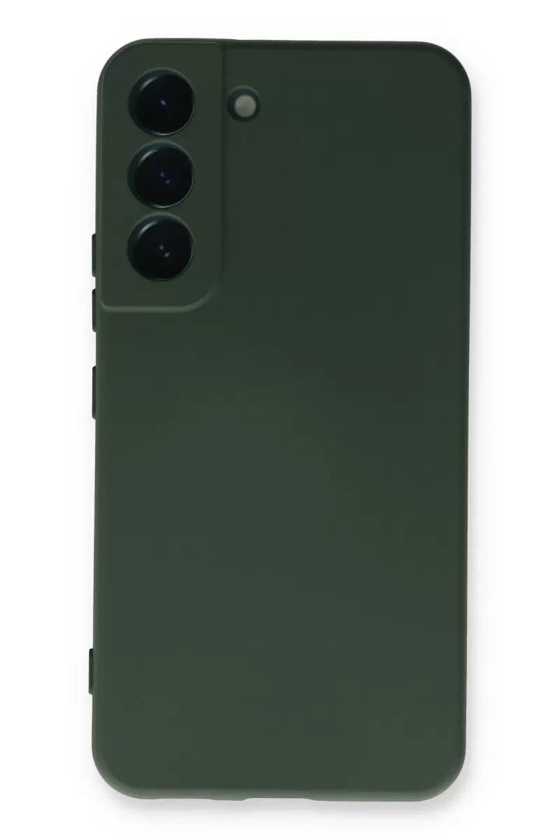 Mey İthalat® Samsung Galaxy S22 Plus Kılıf Nano içi Kadife Silikon - Koyu Yeşil