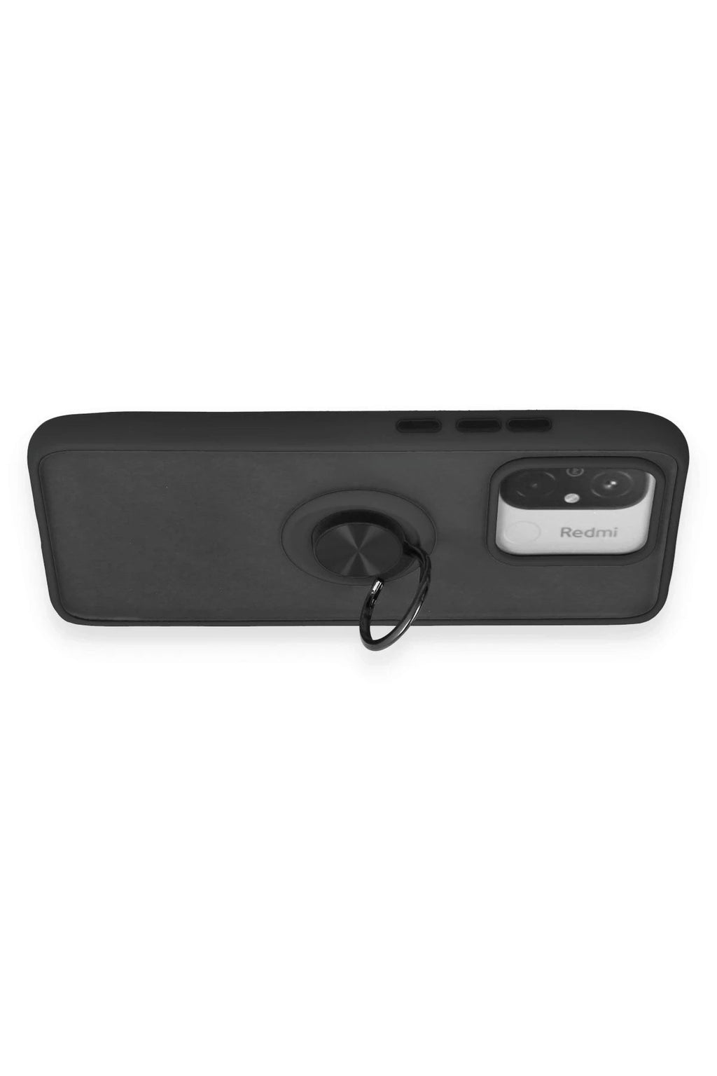 Mey İthalat® Redmi 12C Kılıf Montreal Yüzüklü Silikon Kapak - Siyah