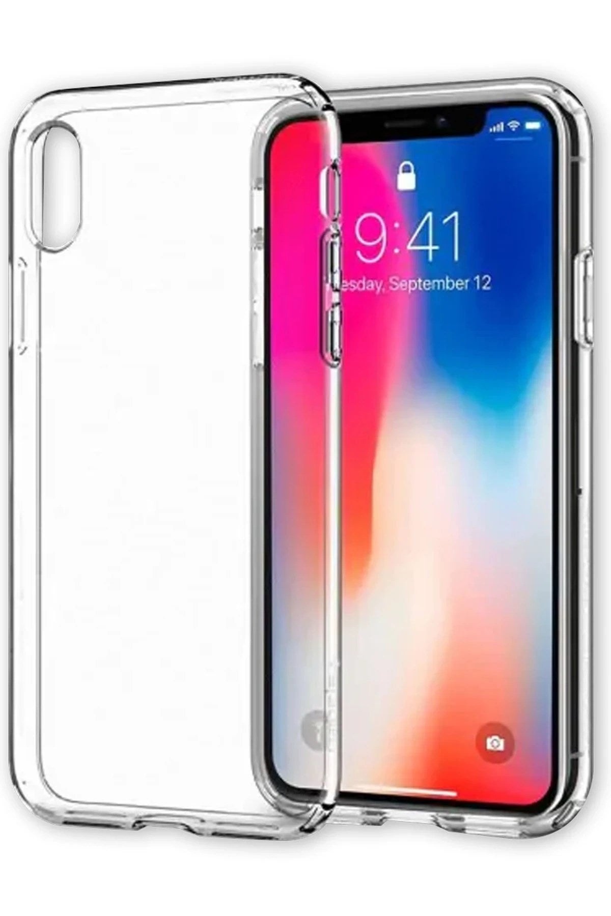 Mey İthalat® iPhone X Kılıf Lüx Şeffaf Silikon
