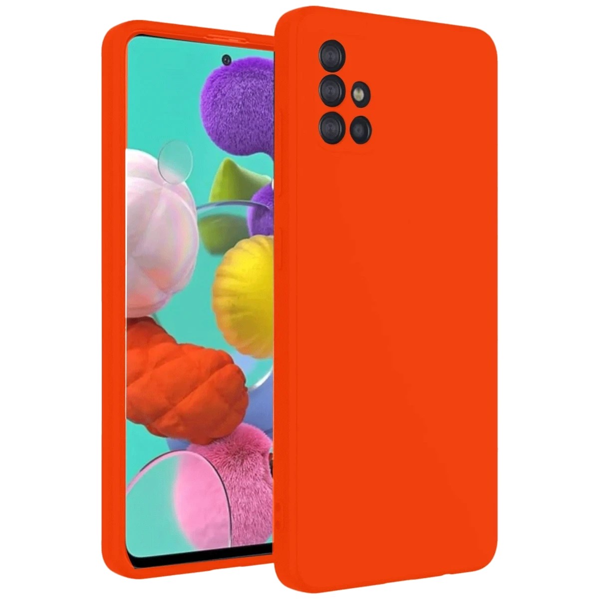 Mey İthalat® Samsung Galaxy A31 Kılıf Nano içi Kadife Silikon - Turuncu
