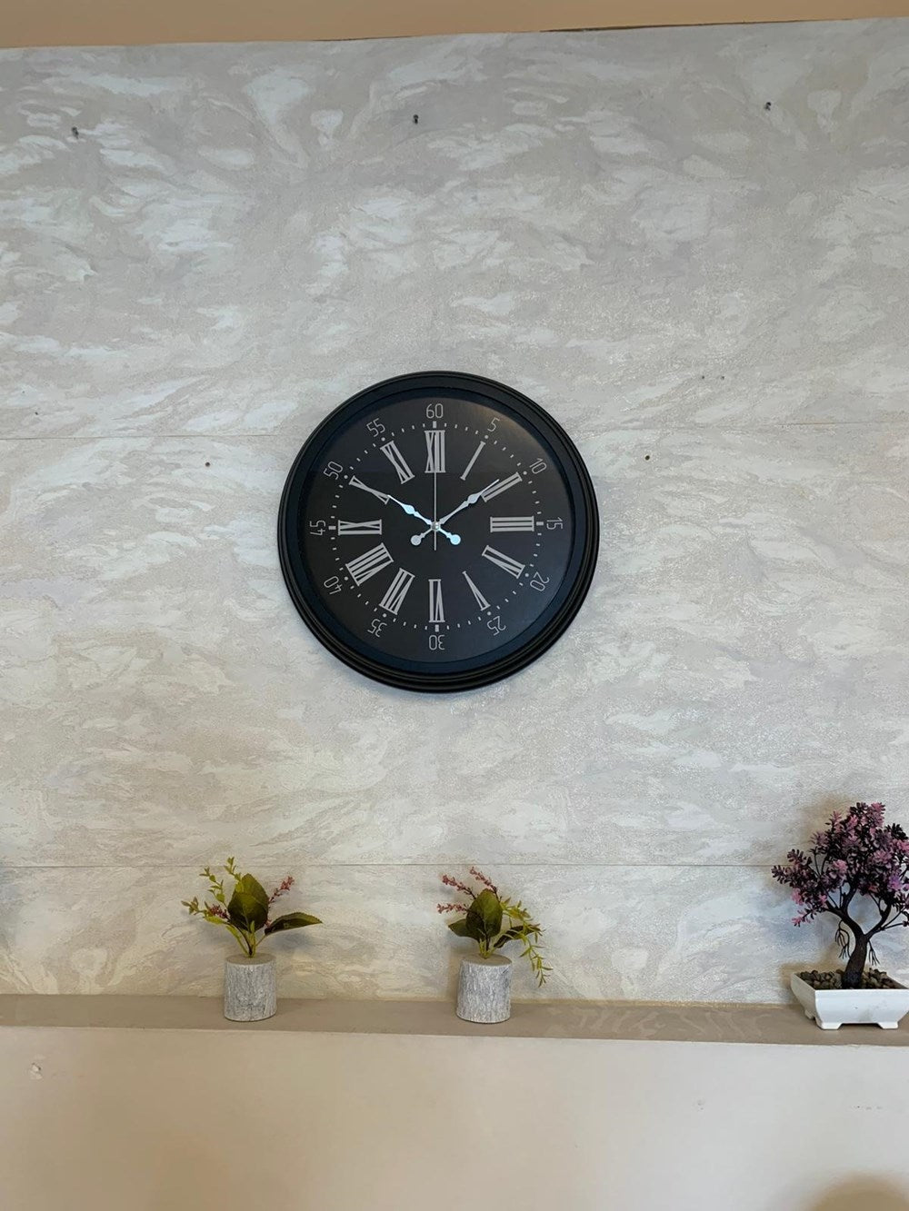 Black Noble 40 Cm Metal Modern Duvar Saati