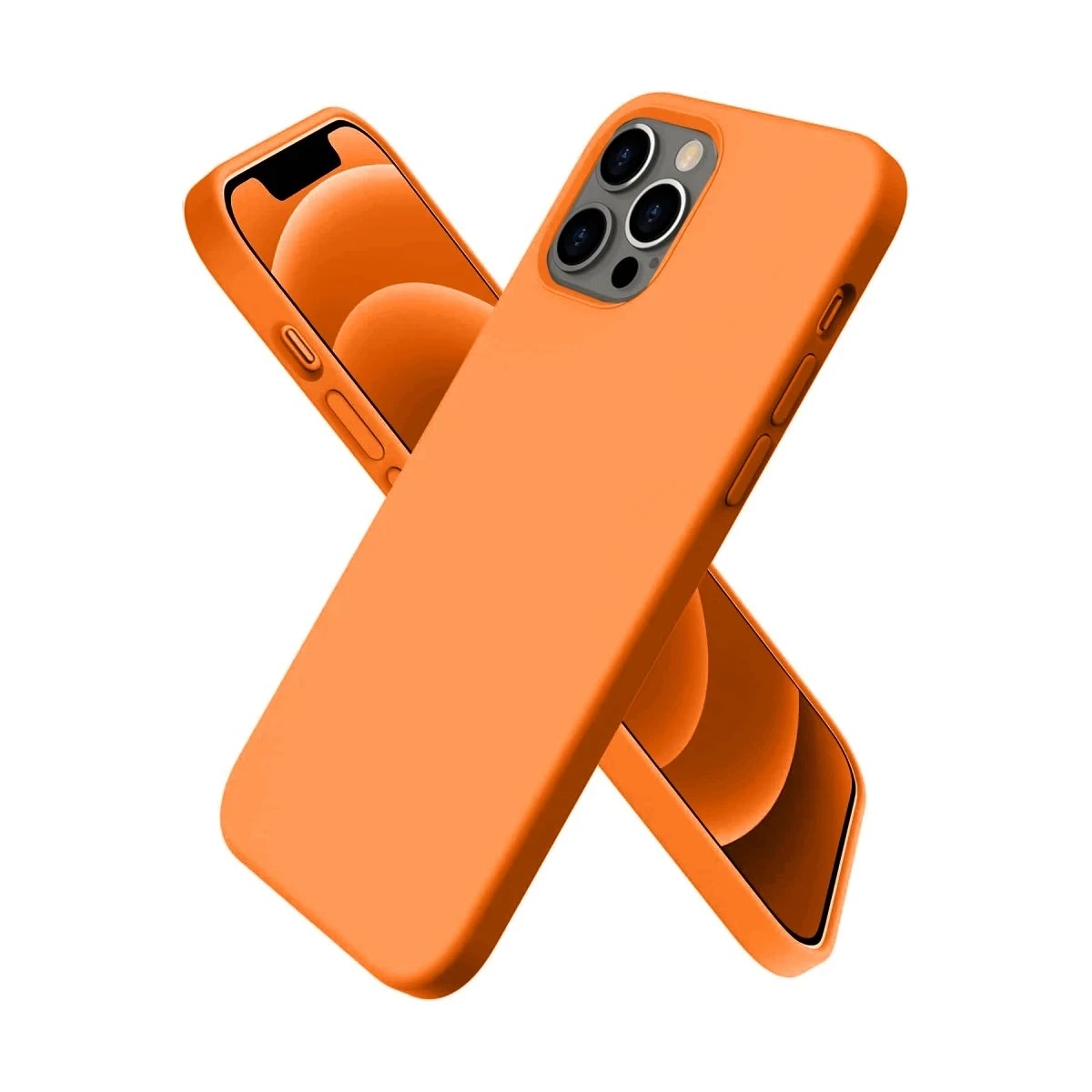 Mey İthalat® iPhone 12 Pro Max Kılıf First Silikon - Turuncu