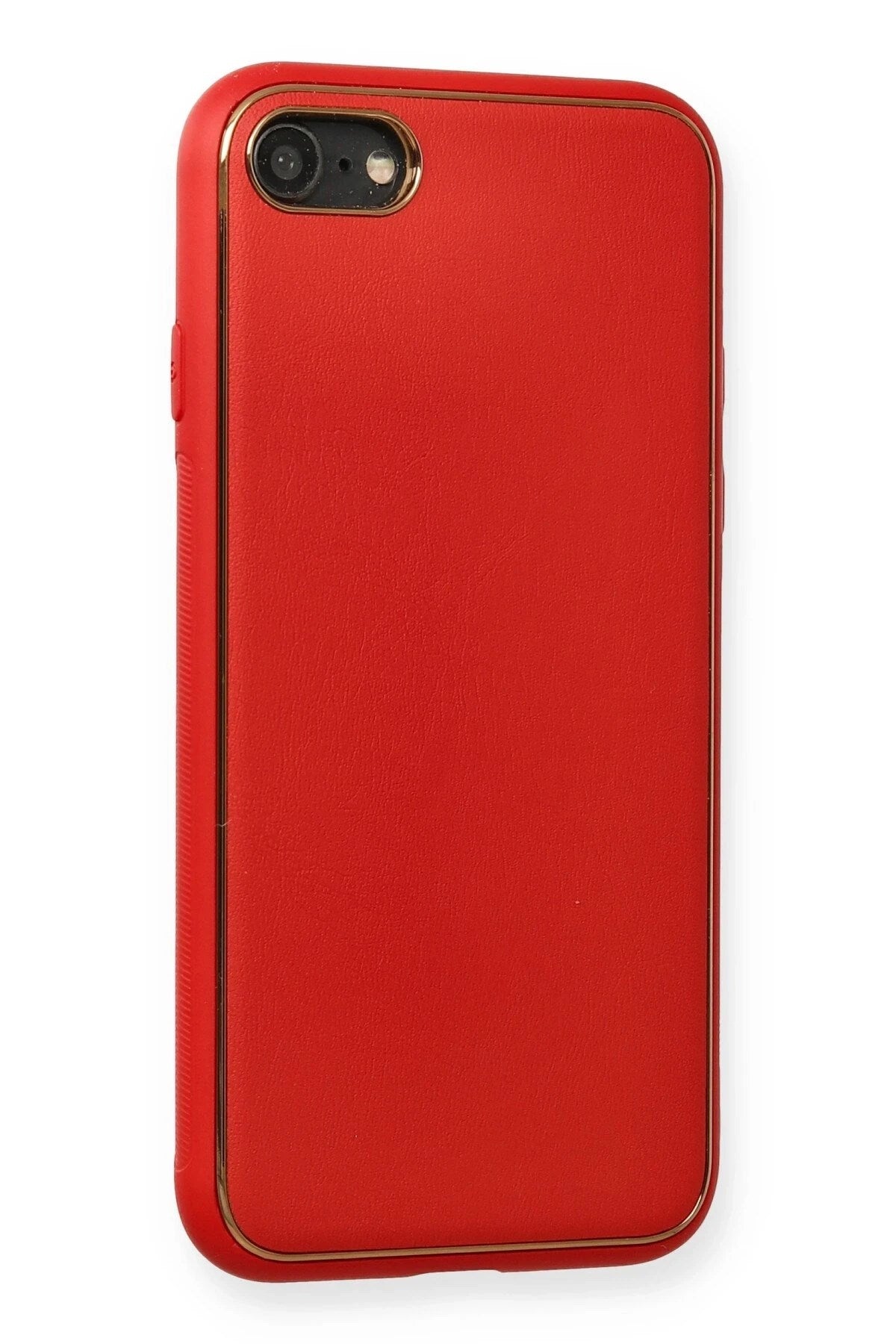 Mey İthalat® iPhone 7 Kılıf Coco Deri Silikon Kapak - Kırmızı