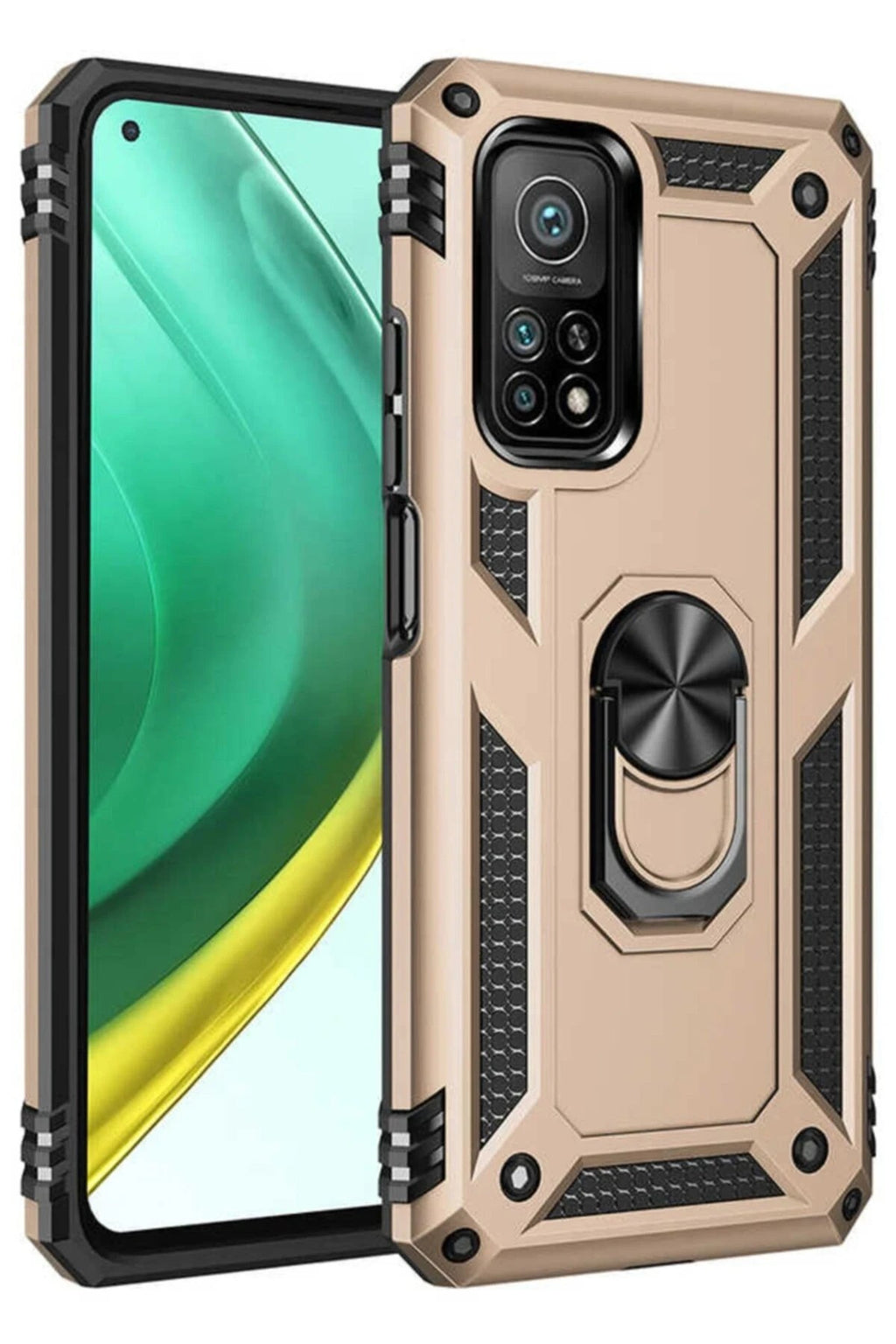 Mey İthalat® Mi 10T Pro Kılıf Sofya Yüzüklü Silikon Kapak - Gold