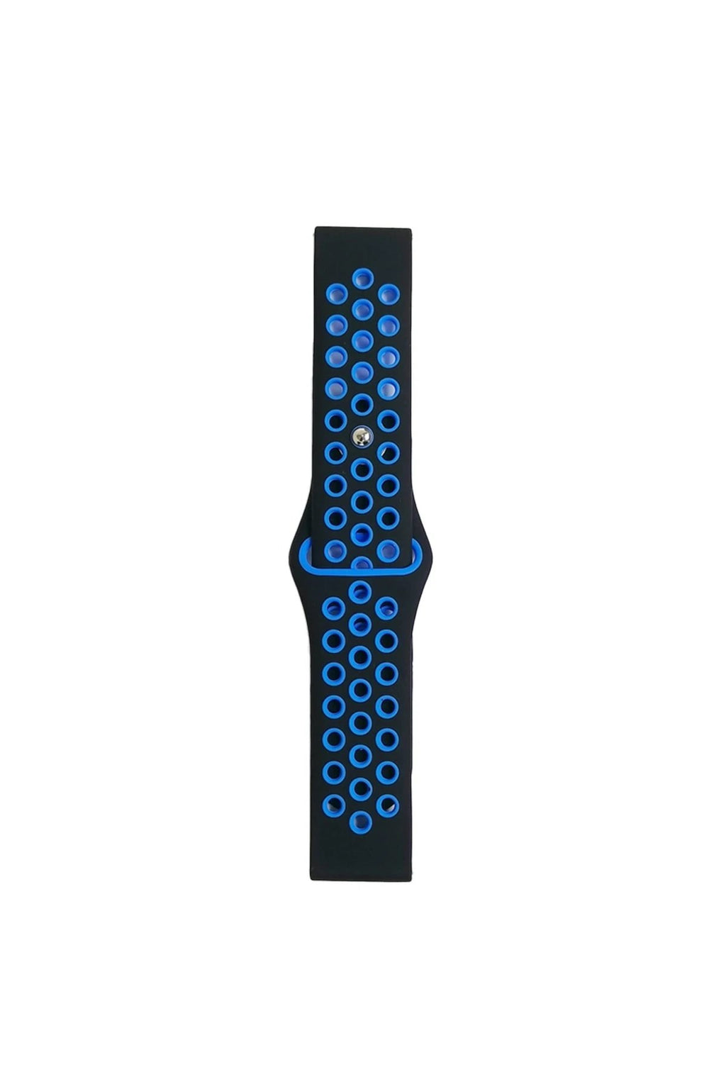 Mey İthalat® Watch 22mm Spor Delikli Kordon - Siyah-Mavi
