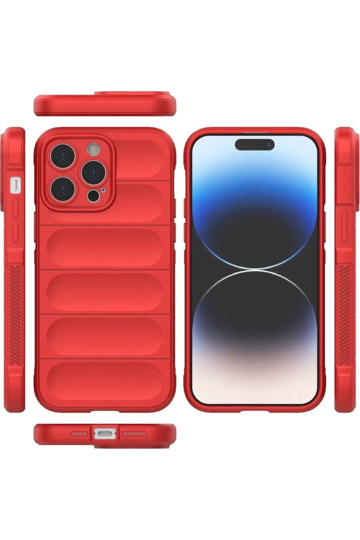 Mey İthalat® iPhone 16 Pro Max Kılıf Optimum Silikon - Kırmızı