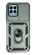 Mey İthalat® Samsung Galaxy M33 Kılıf Pars Lens Yüzüklü Silikon - Yeşil