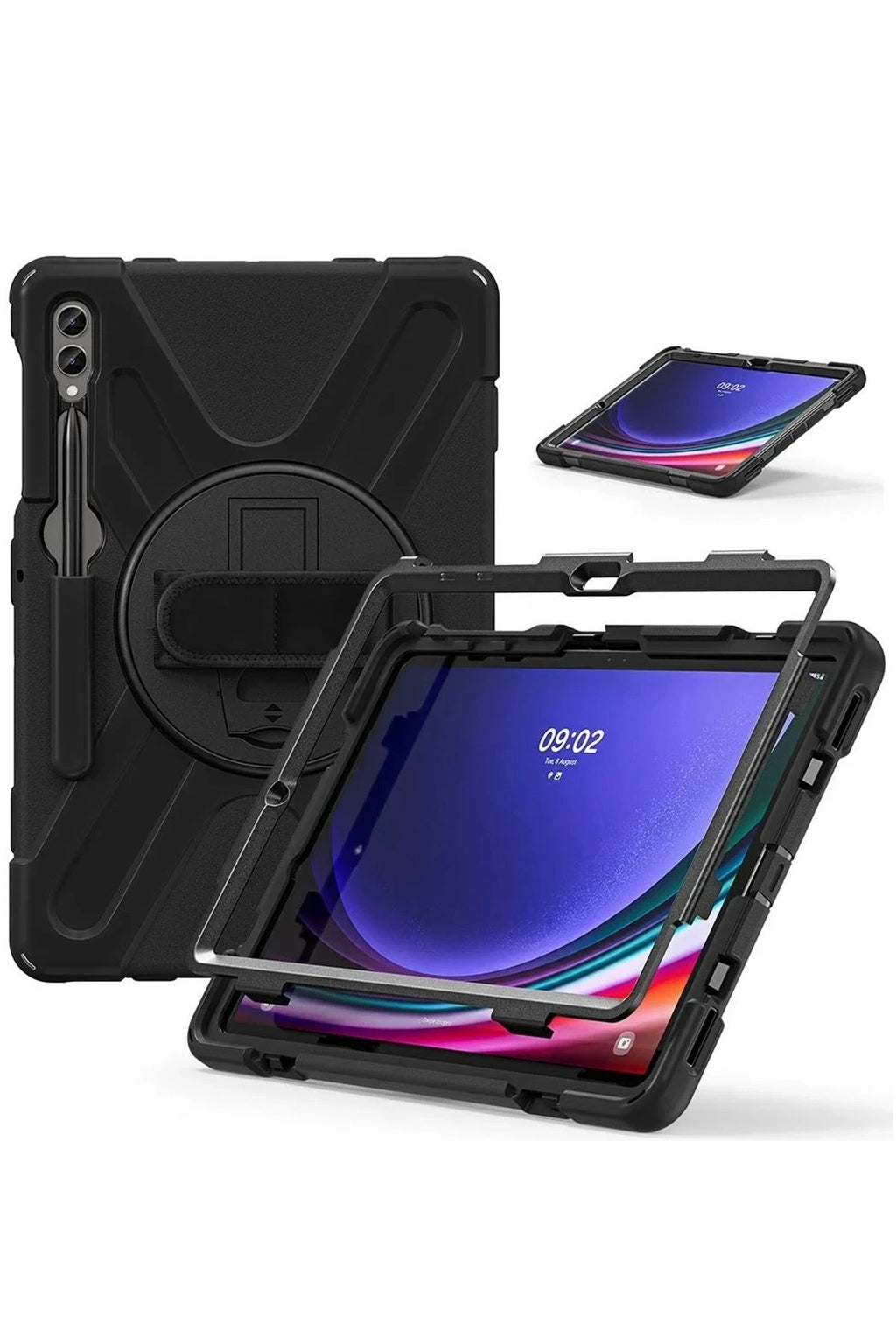 Mey İthalat® Samsung Galaxy X610 Tab S9 FE Plus 12.4 Kılıf Amazing Tablet Kapak - Siyah