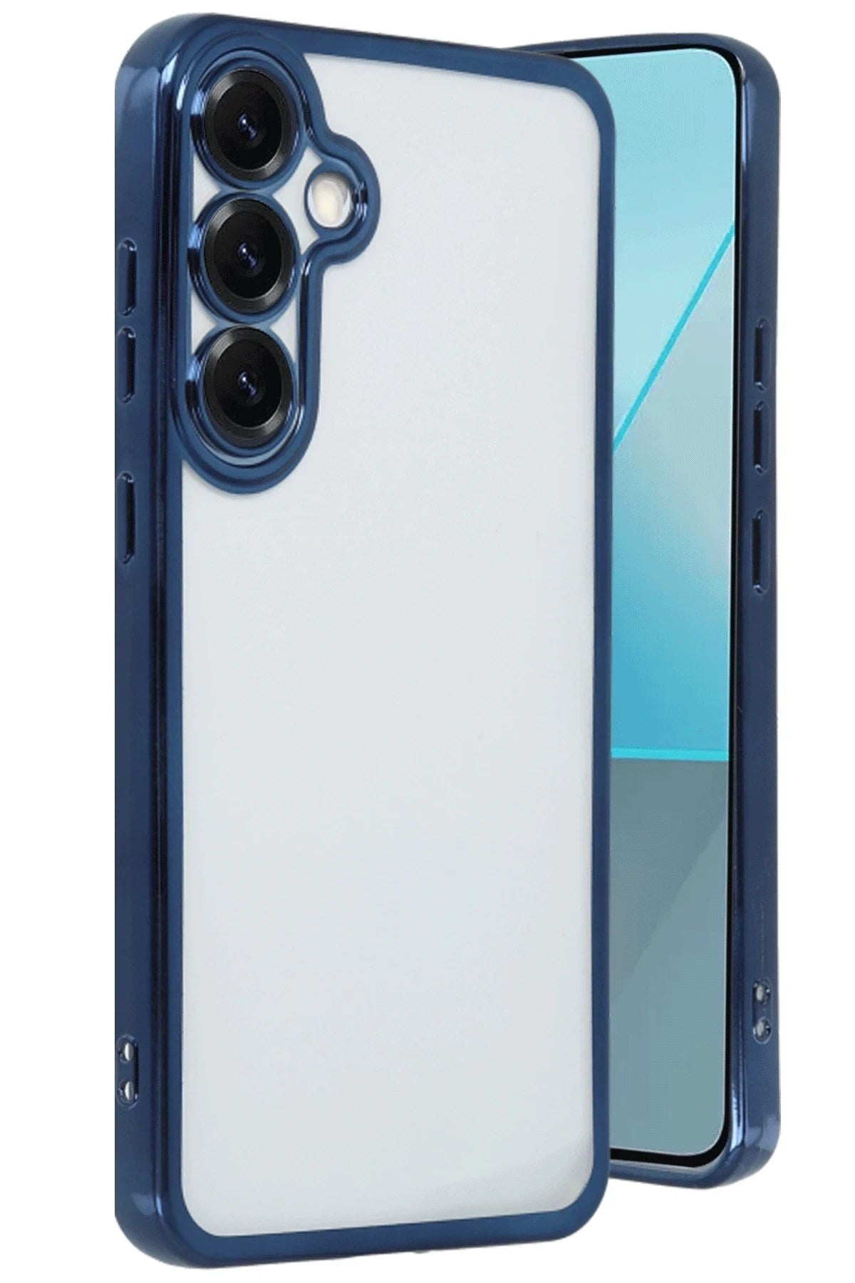 Mey İthalat® Samsung Galaxy S25 Plus Kılıf Lensli Silikon - Lacivert