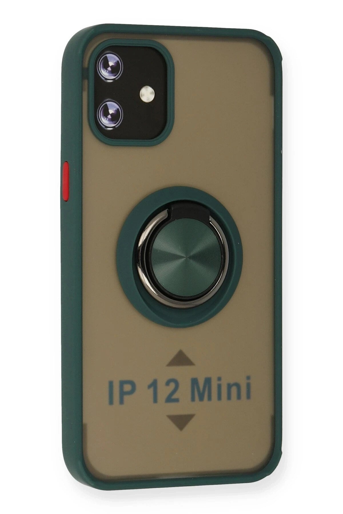 Mey İthalat® iPhone 12 Mini Kılıf Montreal Yüzüklü Silikon Kapak - Yeşil