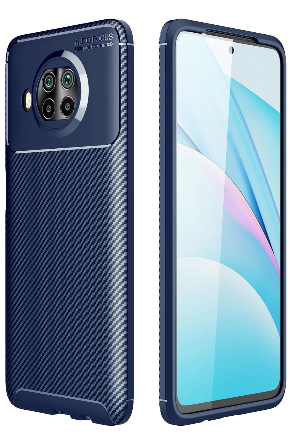 Mey İthalat® Mi 10T Lite Kılıf Auto Focus Karbon Kapak - Lacivert