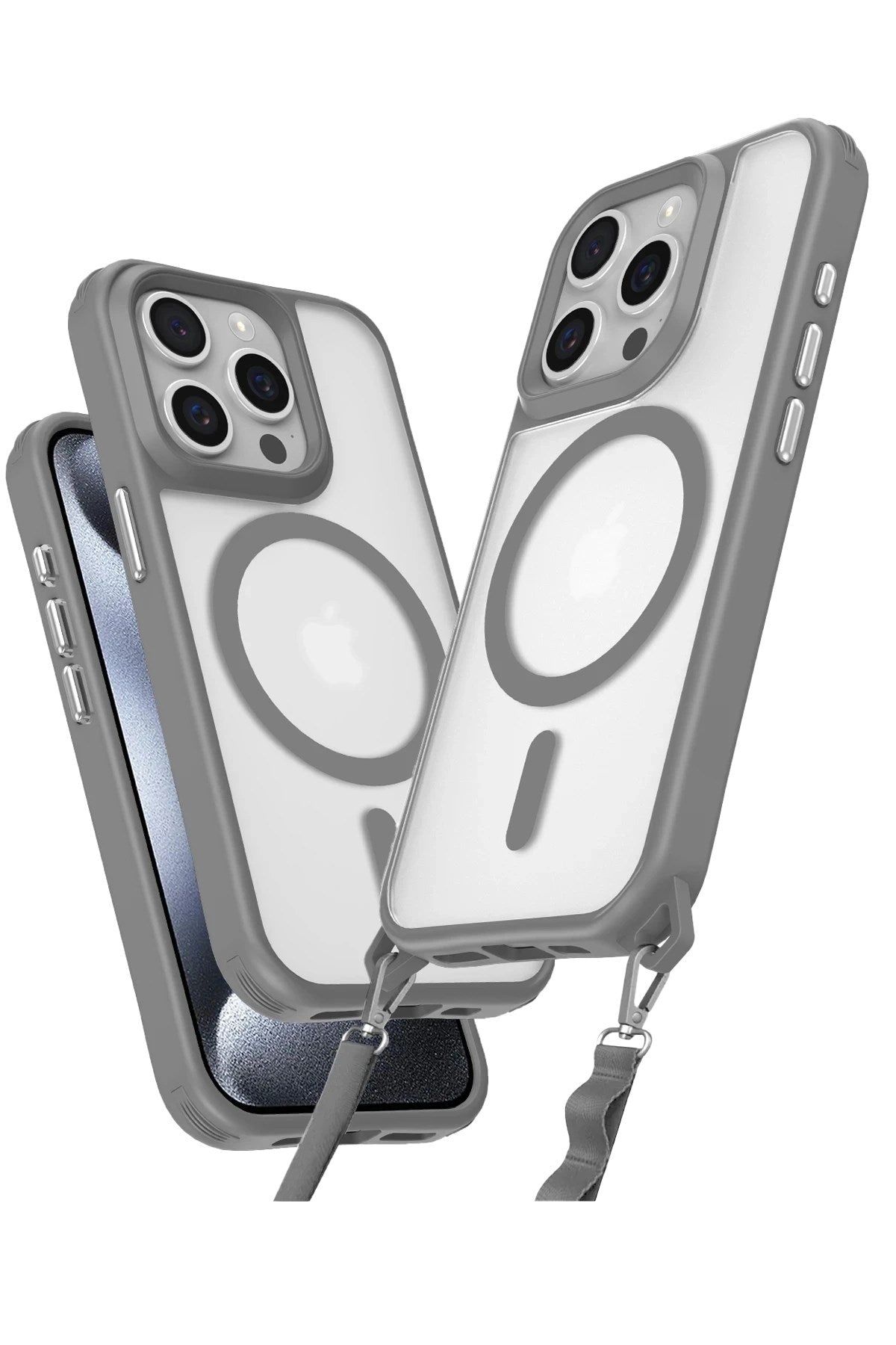 Mey İthalat® iPhone 14 Pro Max Kılıf Enka Magsafe Silikon Kılıf - Titan Gri