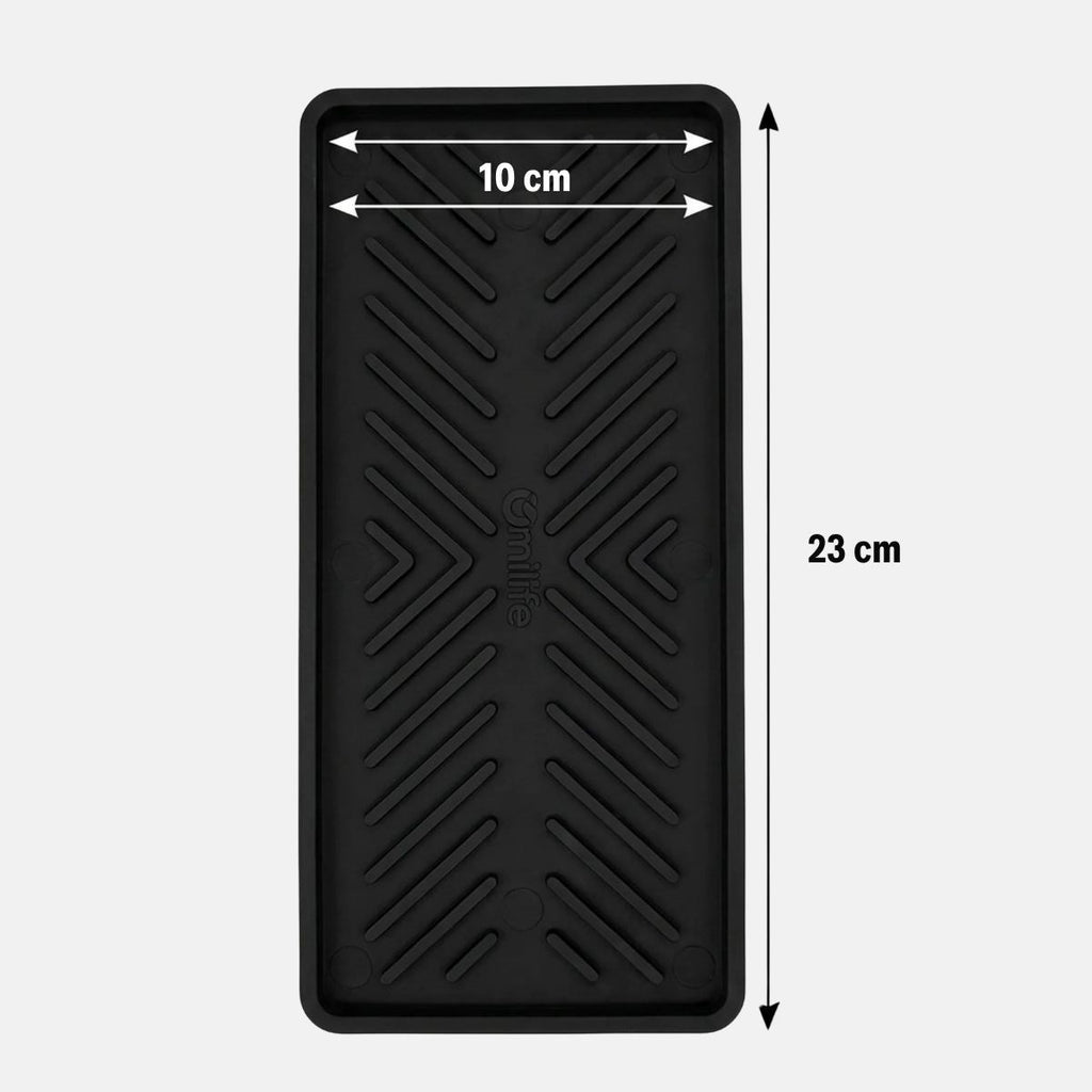Siyah Silikon Yağdanlık Altlığı – Kaydırmaz Mutfak Organizer 23x10 cm