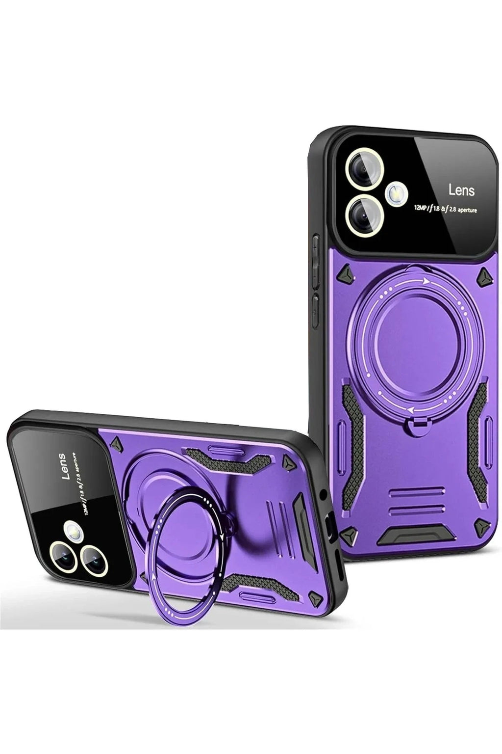 Mey İthalat® Samsung Galaxy A06 Kılıf Joy Lens Standlı Kapak - Mor