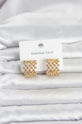 Mey İthalat® 316L Çelik Gold Renk Motif Desenli Halka Kadın Küpe