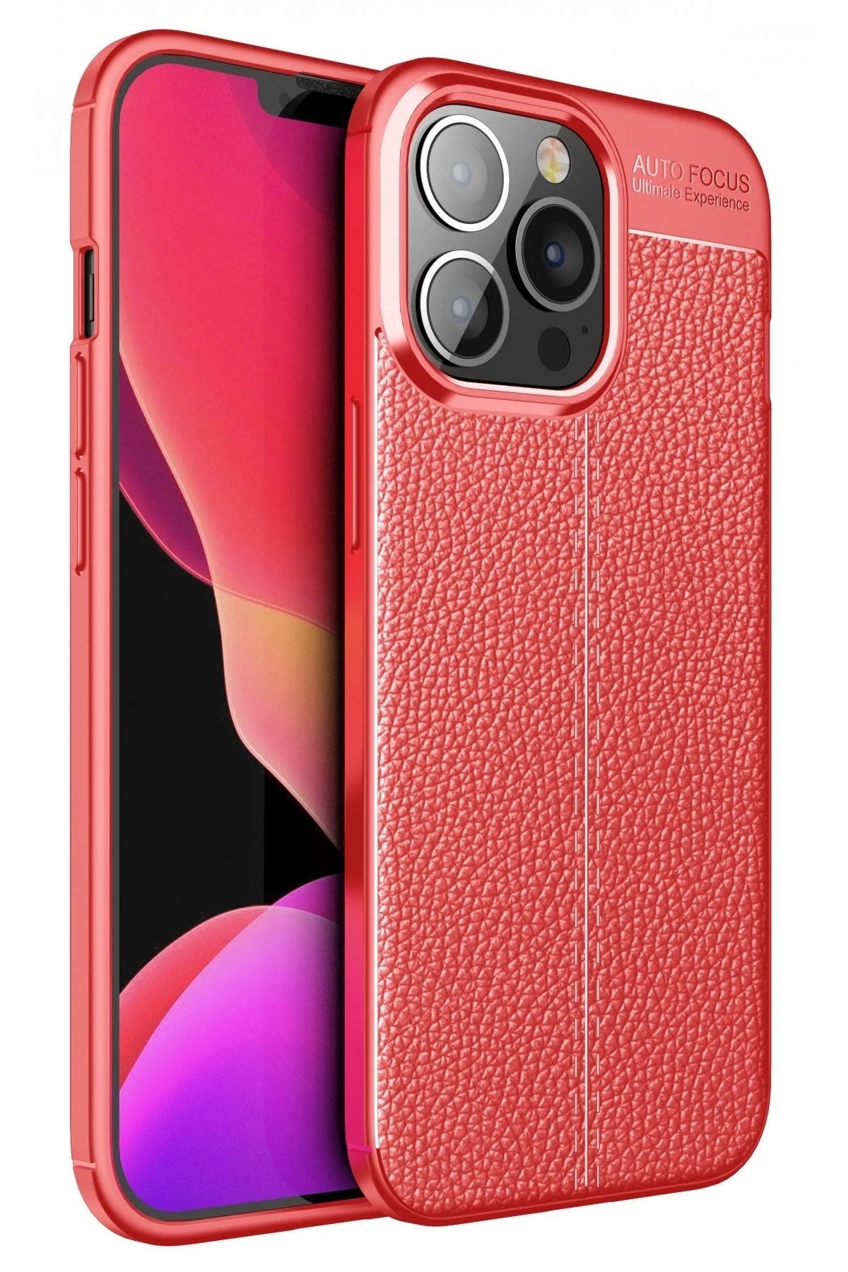 Mey İthalat® iPhone 13 Pro Max Kılıf Auto Focus Kapak - Kırmızı