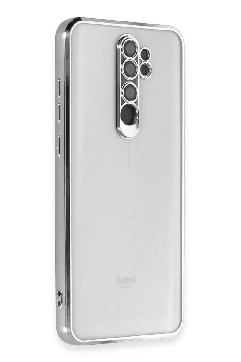 Mey İthalat® Redmi Note 8 Pro Kılıf Lensli Silikon - Gümüş