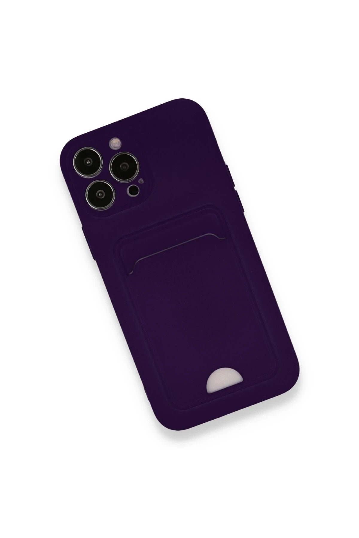 Mey İthalat® iPhone 12 Pro Max Kılıf Kelvin Kartvizitli Silikon - Derin Mor