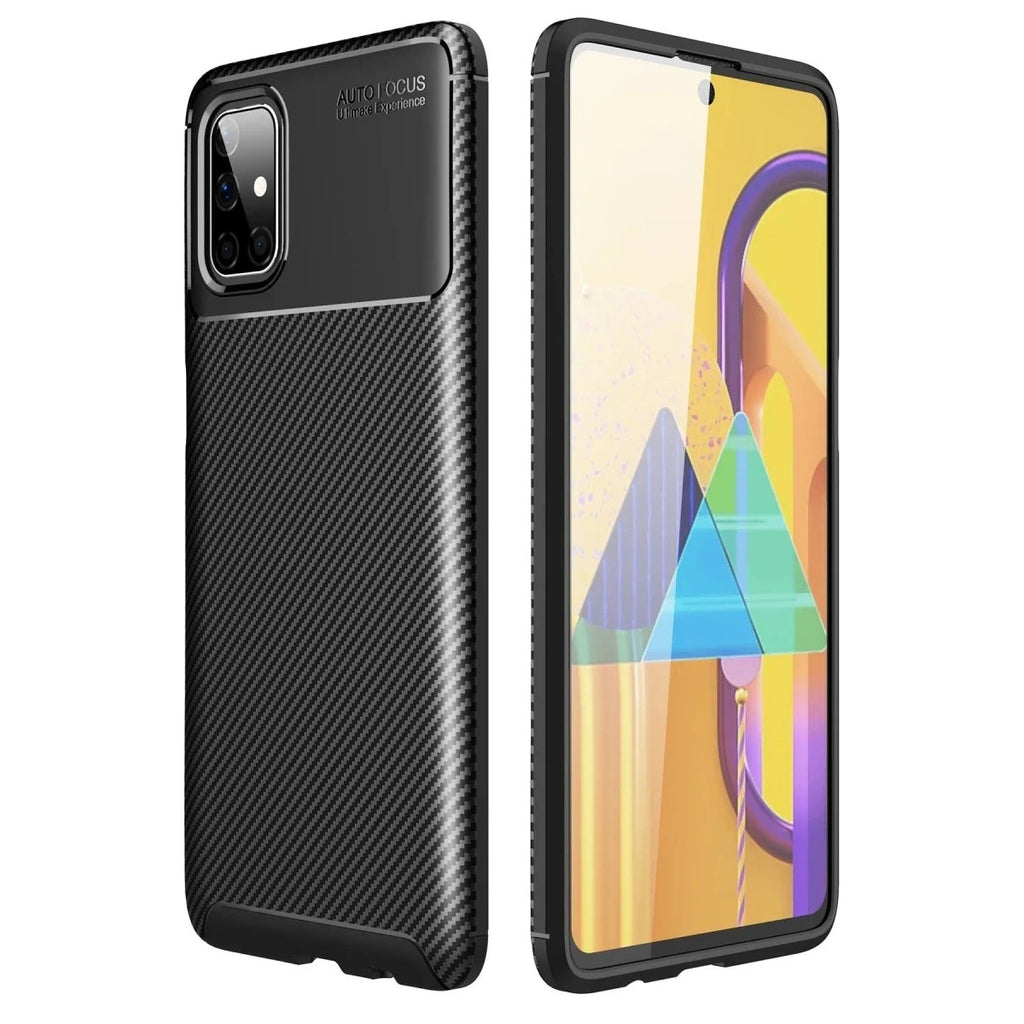 Mey İthalat® Samsung Galaxy M51 Kılıf Auto Focus Karbon Kapak - Siyah