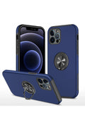 Mey İthalat® iPhone 12 Pro Kılıf Elit Yüzüklü Kapak - Lacivert