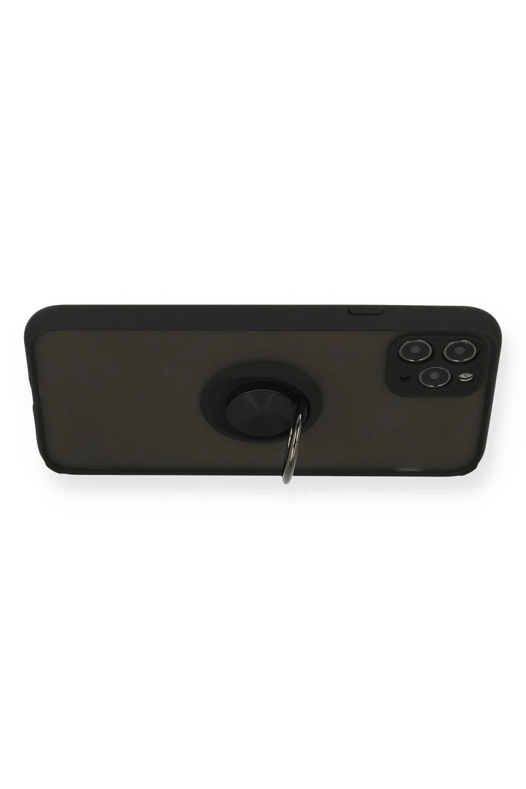 Mey İthalat® iPhone 11 Pro Kılıf Montreal Yüzüklü Silikon Kapak - Siyah