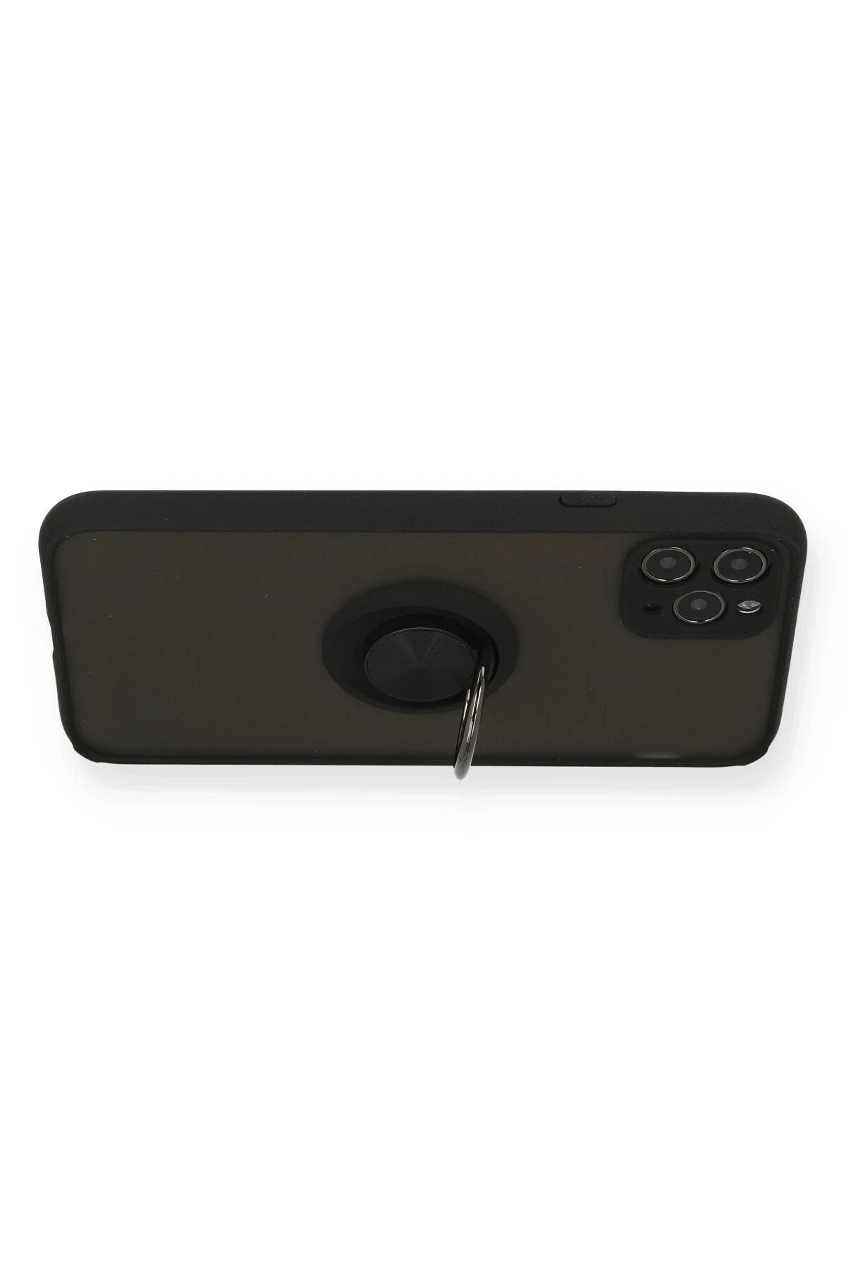 Mey İthalat® iPhone 11 Pro Kılıf Montreal Yüzüklü Silikon Kapak - Siyah