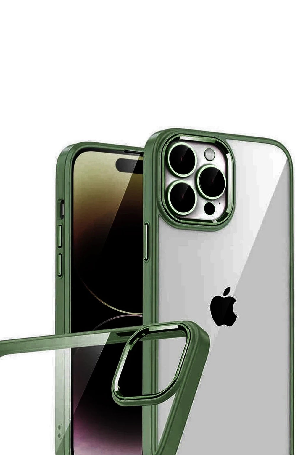 Mey İthalat® iPhone 15 Pro Max Lensli Silikon - Yeşil