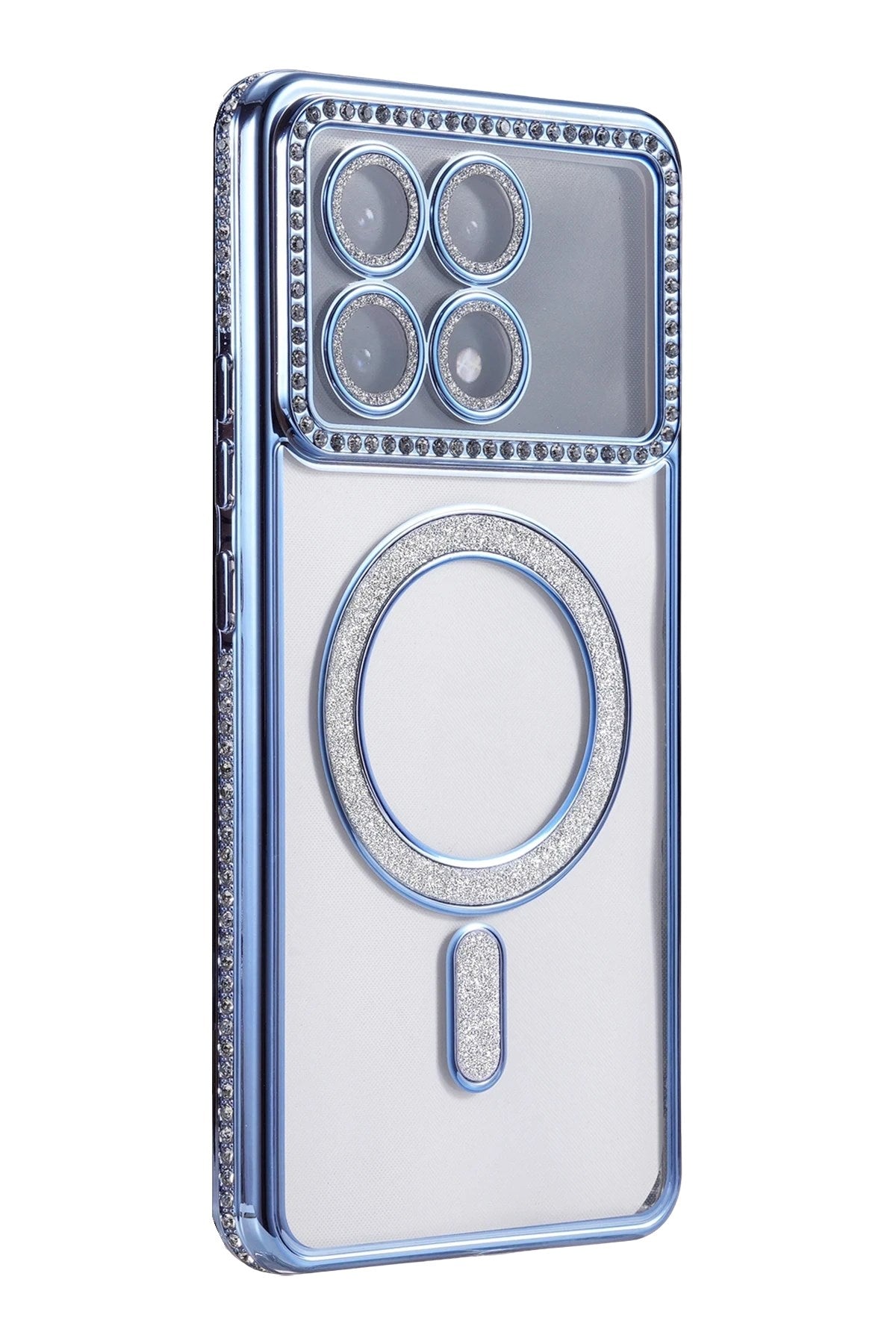 Mey İthalat® Poco X6 Pro Joke Simli Magneticsafe Kılıf - Mavi
