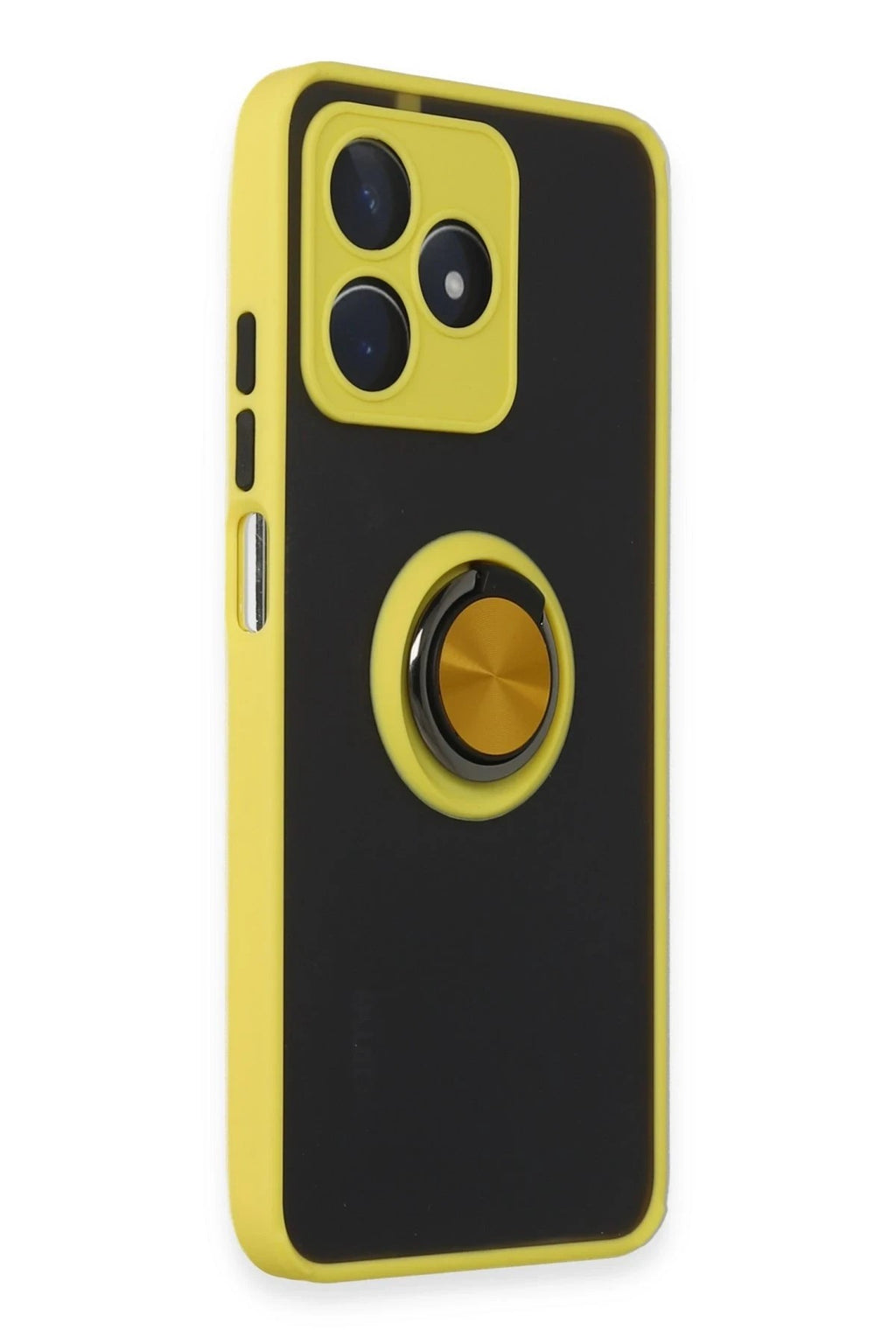 Mey İthalat® Realme C53 Kılıf Montreal Yüzüklü Silikon Kapak - Sarı
