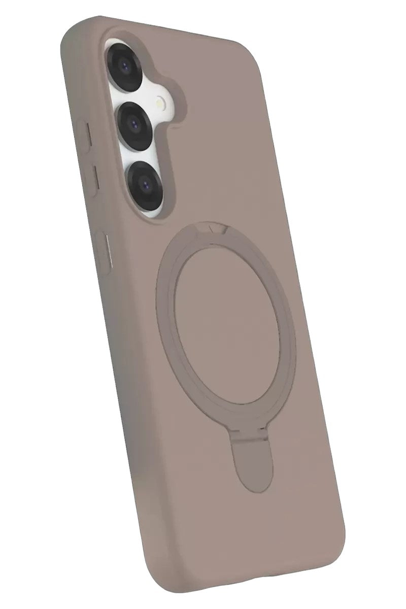 Mey İthalat® Samsung Galaxy S25 Regal Magsafe Standlı Kapak - Çöl Titanyum