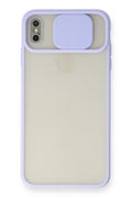 Mey İthalat® iPhone XS Max Kılıf Palm Buzlu Kamera Sürgülü Silikon - Lila