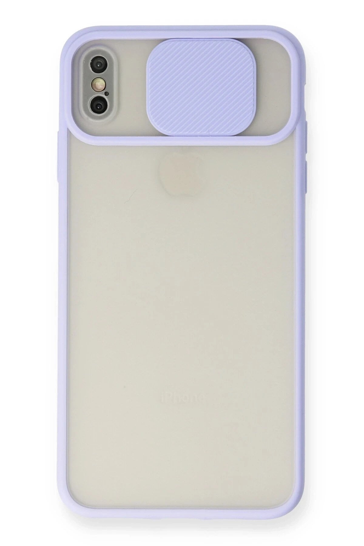 Mey İthalat® iPhone XS Max Kılıf Palm Buzlu Kamera Sürgülü Silikon - Lila