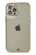 Mey İthalat® iPhone 12 Pro Max Kılıf Liva Taşlı Silikon - Beyaz