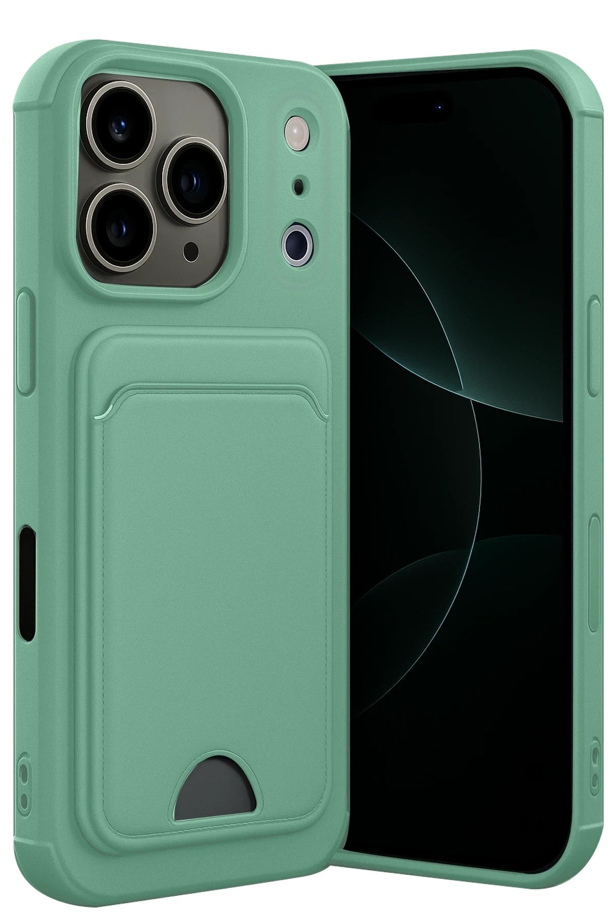 Mey İthalat® iPhone 17 Pro Max Kelvin Kartvizitli Silikon - Açık Yeşil