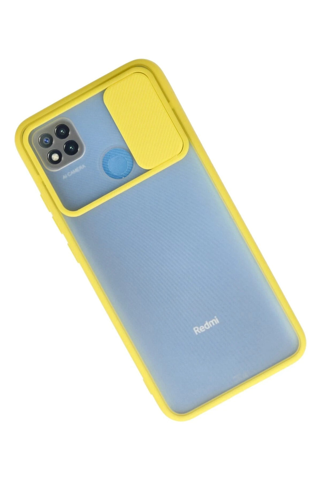 Mey İthalat® Redmi 9C Kılıf Palm Buzlu Kamera Sürgülü Silikon - Sarı