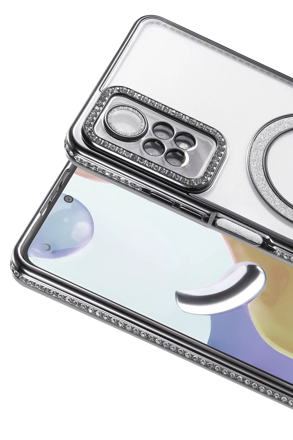 Mey İthalat® Redmi Note 12 Pro 4G Joke Simli Magneticsafe Kılıf - Siyah