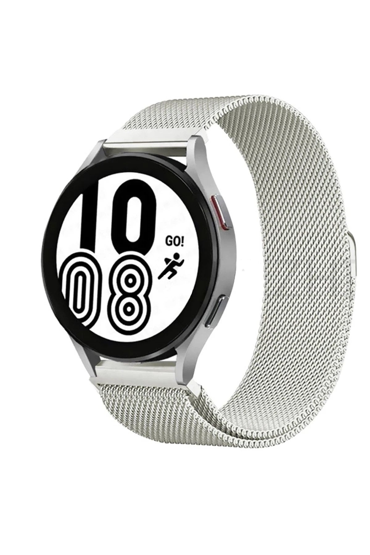 Mey İthalat® Samsung Galaxy Watch 4 Metal Mıknatıslı Kordon - Gümüş