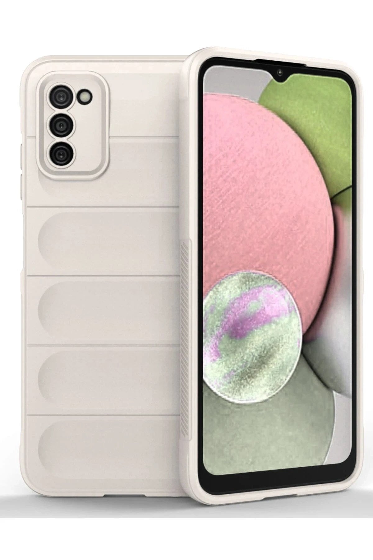 Mey İthalat® Samsung Galaxy A03S Kılıf Optimum Silikon - Krem