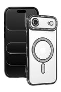 Mey İthalat® iPhone 17 Air Joke Simli Magneticsafe Kılıf - Siyah