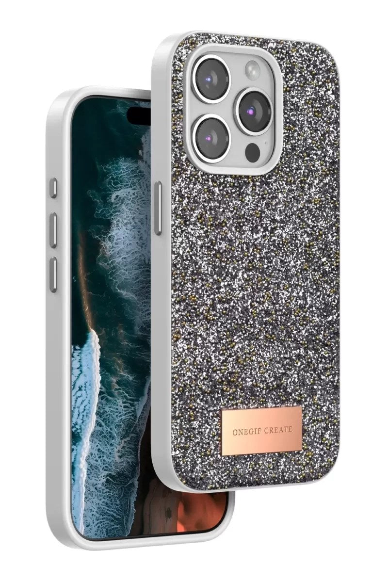 Mey İthalat® iPhone 14 Pro Max Bright Simli Kapak - Gümüş