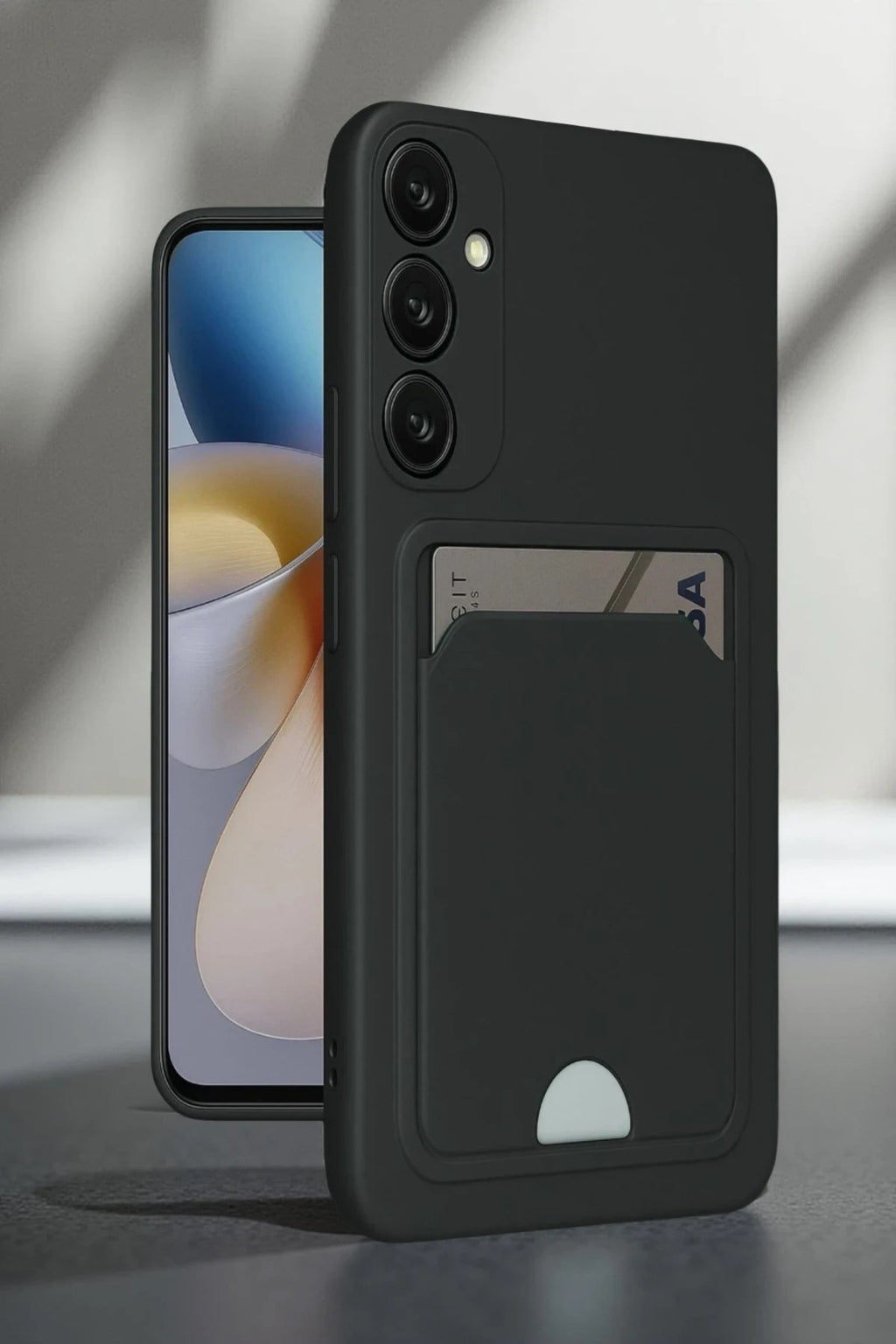 Mey İthalat® Samsung Galaxy A16 5G Kılıf Kelvin Kartvizitli Silikon - Lacivert