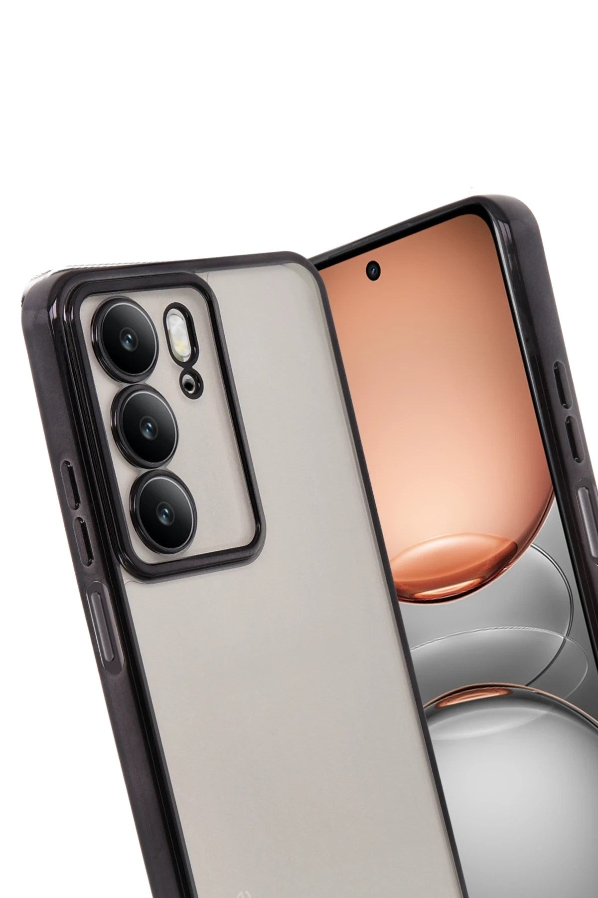 Mey İthalat® Realme C75 4G Kılıf Lensli Silikon - Siyah