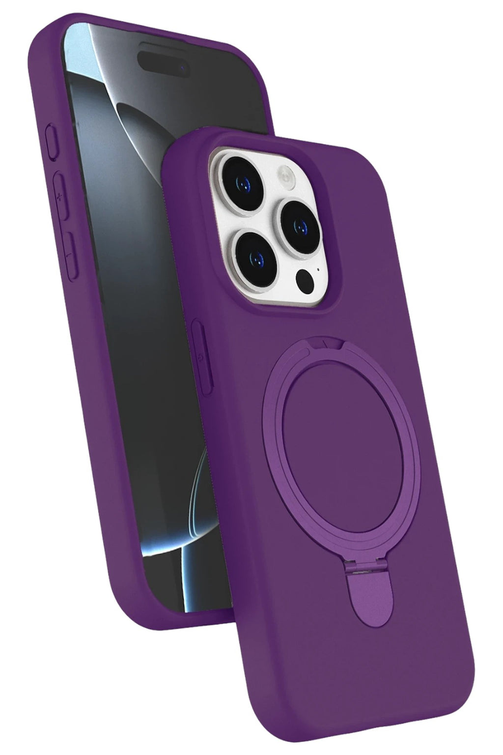 Mey İthalat® iPhone 15 Pro Max Regal Magsafe Standlı Kapak - Derin Mor