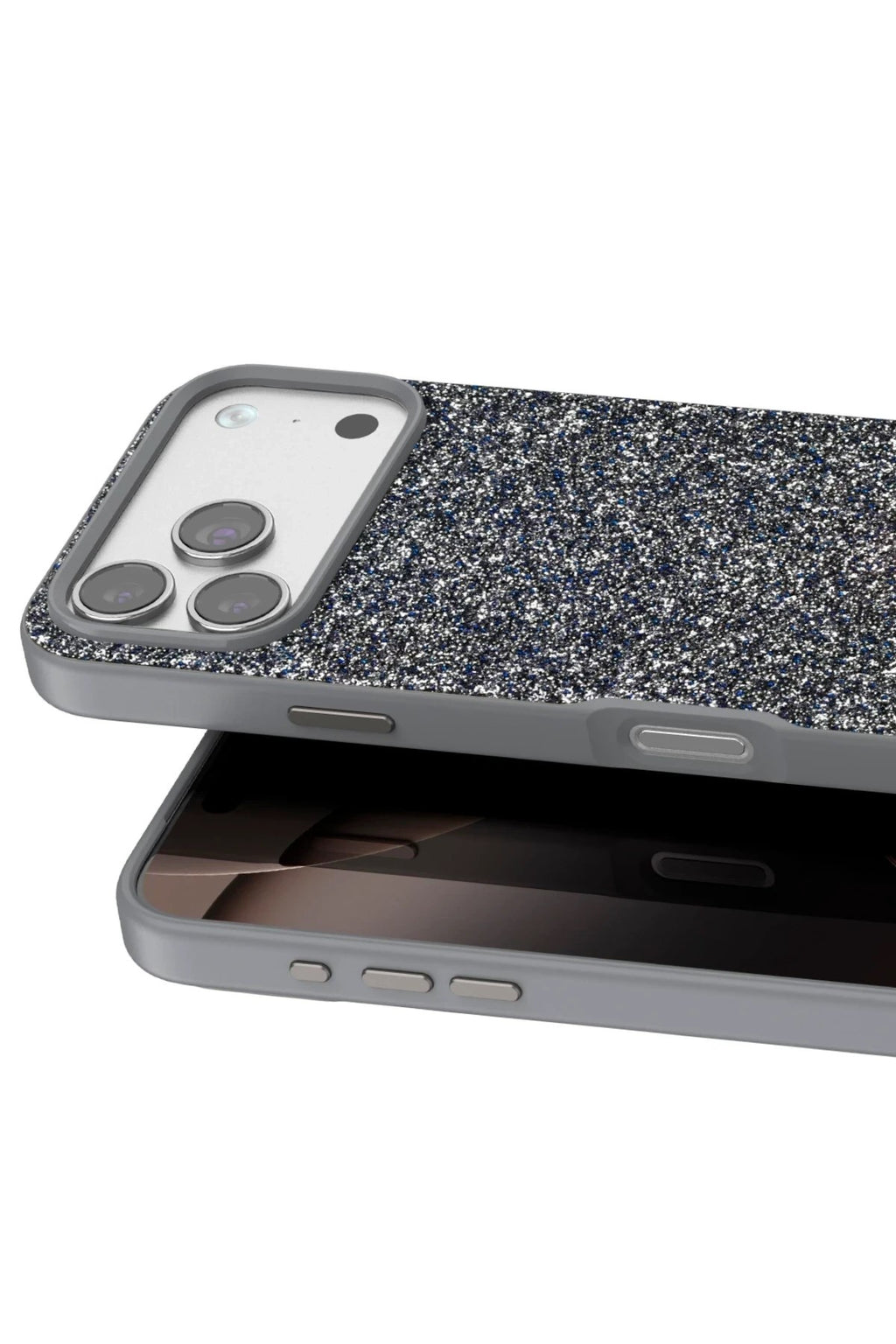 Mey İthalat® iPhone 17 Pro Bright Simli Kapak - Gümüş