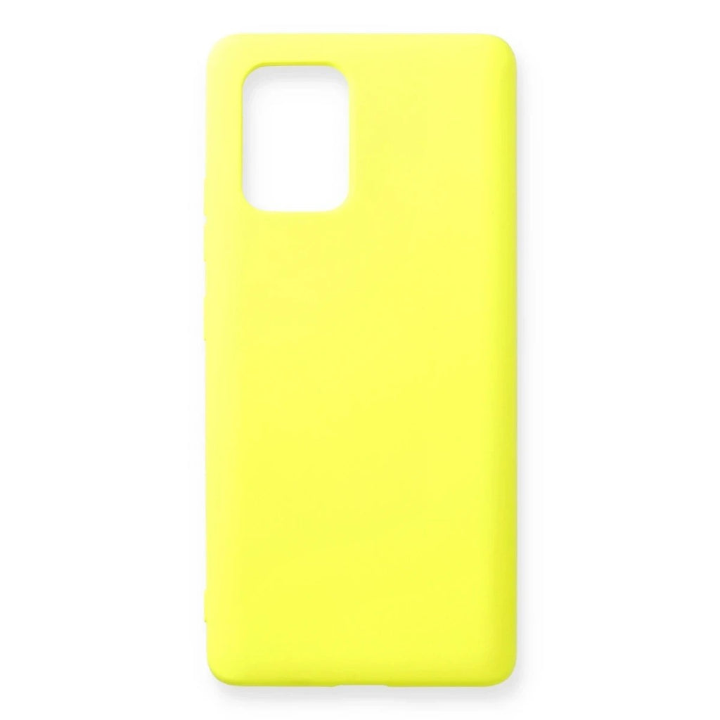 Mey İthalat® Samsung Galaxy A91 / S10 Lite Kılıf Nano içi Kadife Silikon - Sarı