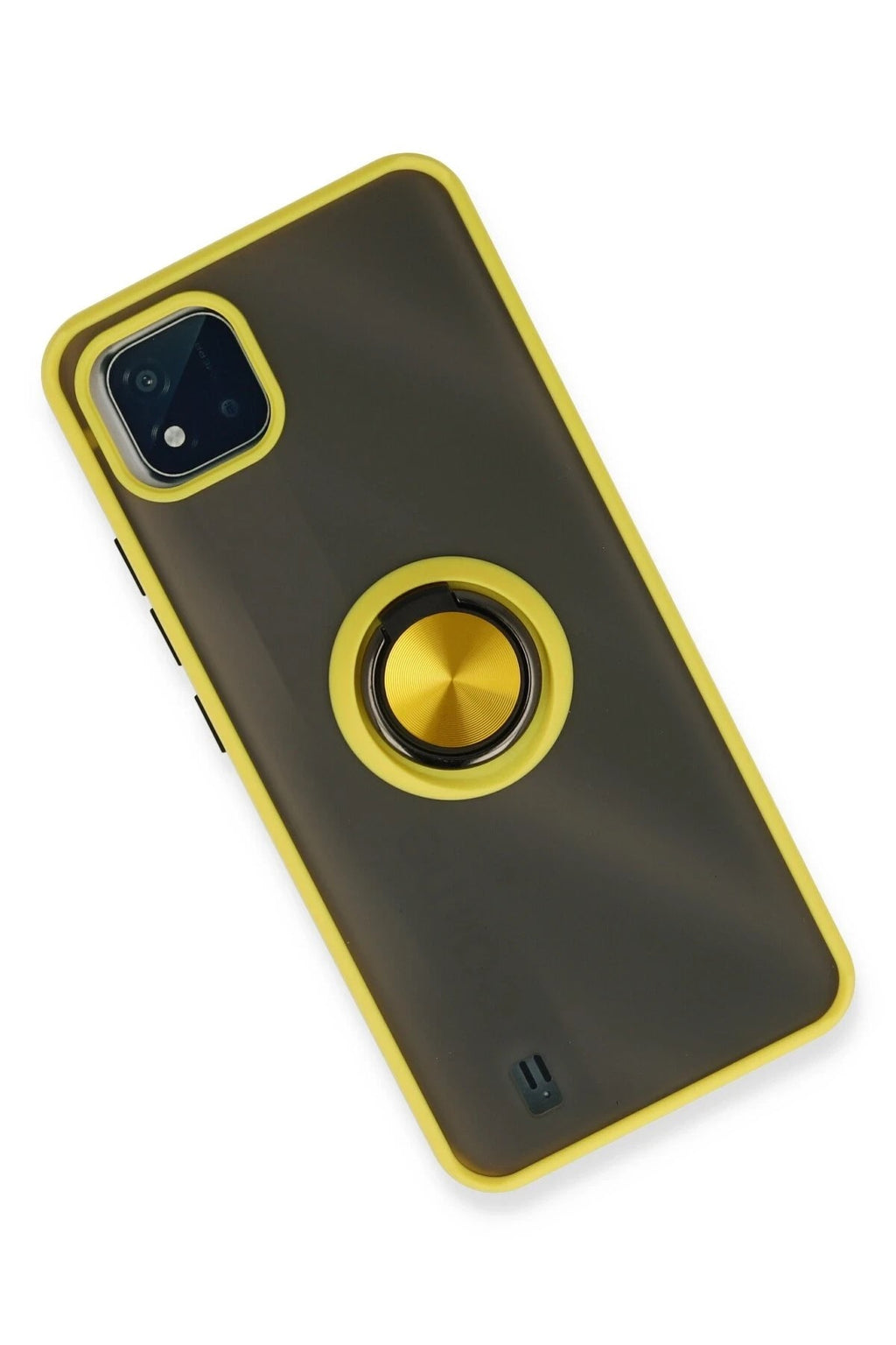 Mey İthalat® Realme C11 2021 Kılıf Montreal Yüzüklü Silikon Kapak - Sarı